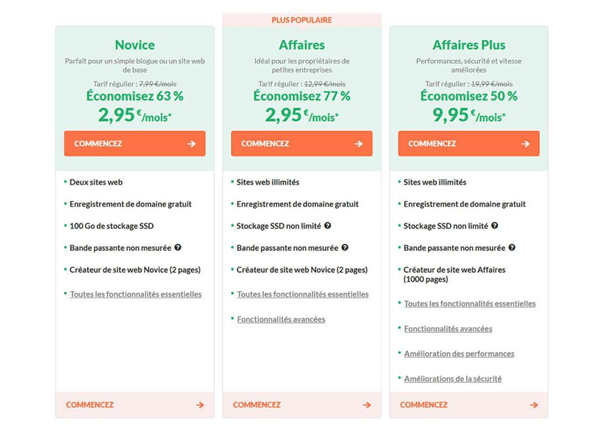 comparatif hébergeur site internet