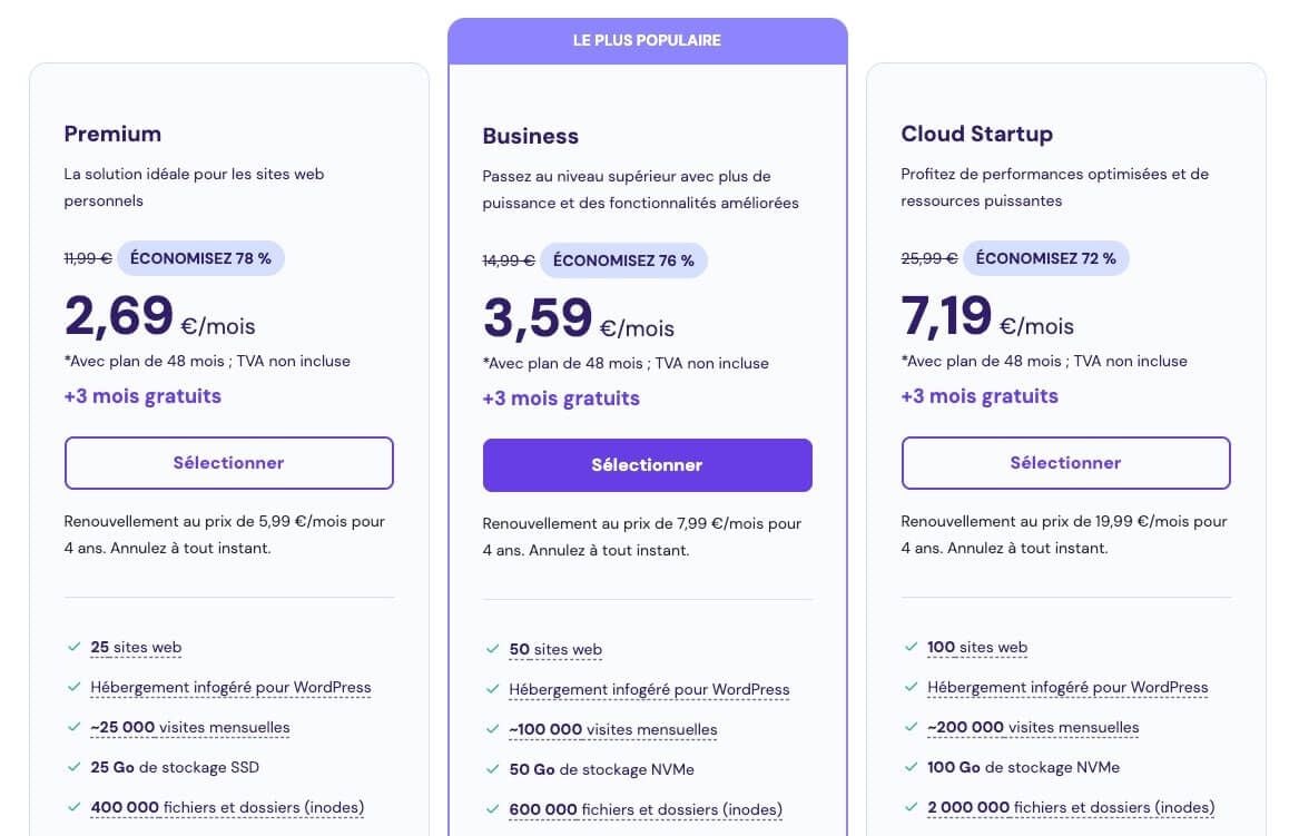 comparatif hebergeur site web