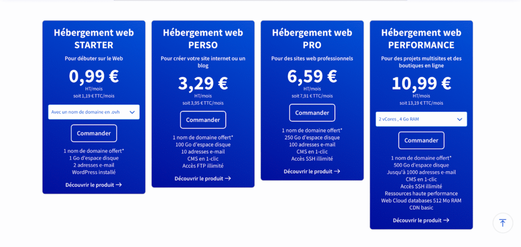 cout d hebergement site internet